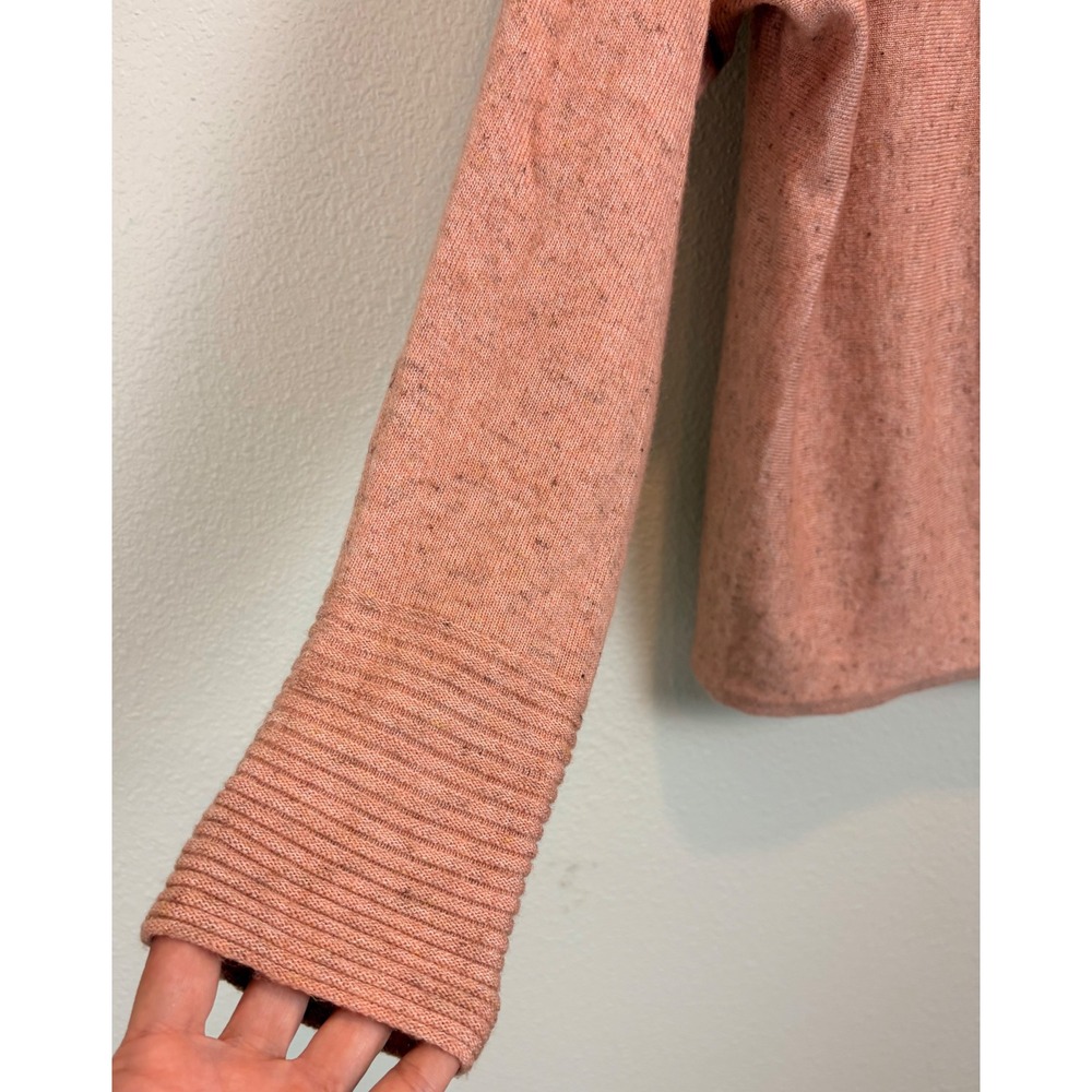Royal Robbins Cowl Neck Sweater Large Peach Merino Wool Linen Blend Dolman Top - Picture 6 of 9